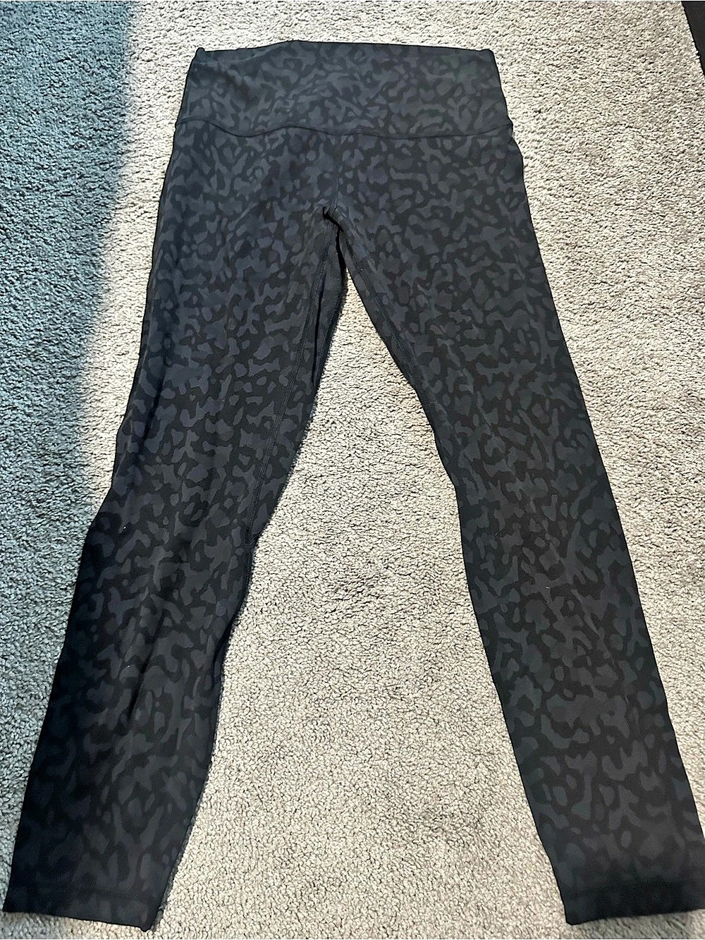 Lululemon Align High-Rise Pant 25" Animal Print Black & Gray Size 10 Like New